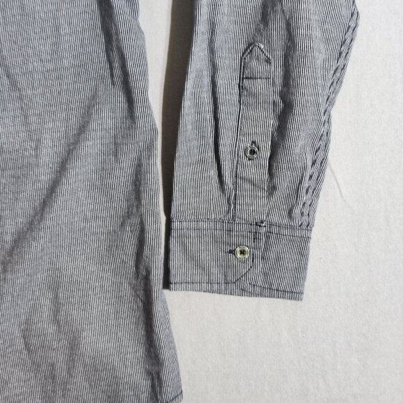 Mavi Denim Wear Fitted casual button down shirt men's sz M grey stripes pattern - Picture 8 of 10